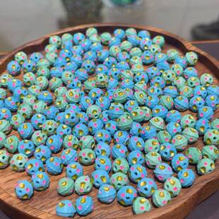 菱镁矿爱心雕刻陨石坑快乐星球珠文玩配饰手串配珠隔珠散珠