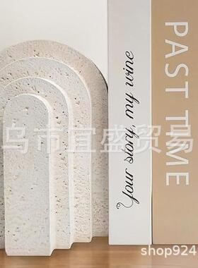 跨境书本挡板创意特色摆件白色系装饰品设计树脂工艺品家居庭院