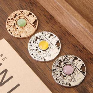 汉服子母扣唐装旗袍国潮风服装金属盘扣黄牛望月古装立领对襟对扣