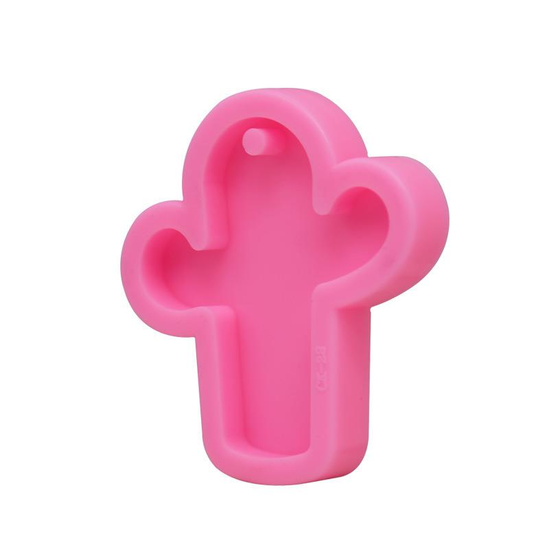 硅胶镜面滴胶仙人掌钥匙扣模具翻糖蛋糕装饰烘焙模具