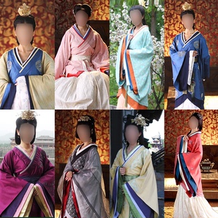 影视古装美人同款古装女汉服皇后服曲裾古典舞蹈服拖尾汉服