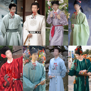 古装唐朝宋朝圆领袍书生服新郎官世子服装簪花郎汉服大袖衫