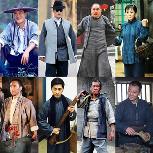 影视古装民国男古装棉麻抗战土八路土匪服汉奸村民老百姓群演古装