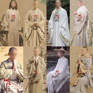 影视和尚服武林高手少林高僧方丈苦行僧白色法海古装演出服