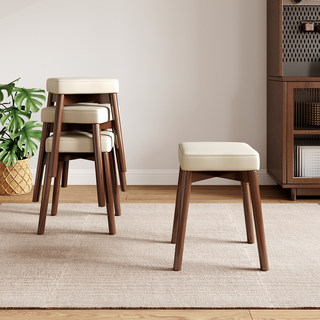 实木凳子可叠放方凳客厅木头矮凳轻奢餐凳梳妆凳家用简约餐桌椅子