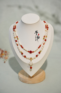 【玫瑰少女】火树银花同款双层叠戴红玛瑙蝶贝璎珞汉服配饰