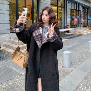 199W28两面穿P215K318档口现货羊羔毛格子大衣