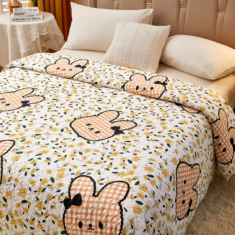 居家绗缝床盖加厚铺床板正不跑滑