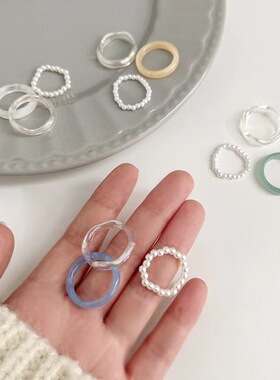 亚克力复古冷淡风女士戒指套装