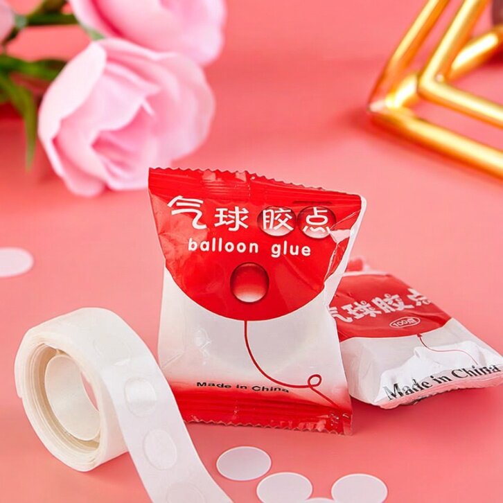 圆点胶气球胶点蛋糕装饰插旗粘纸蛋糕装饰摆件粘纸圆点透明胶10包