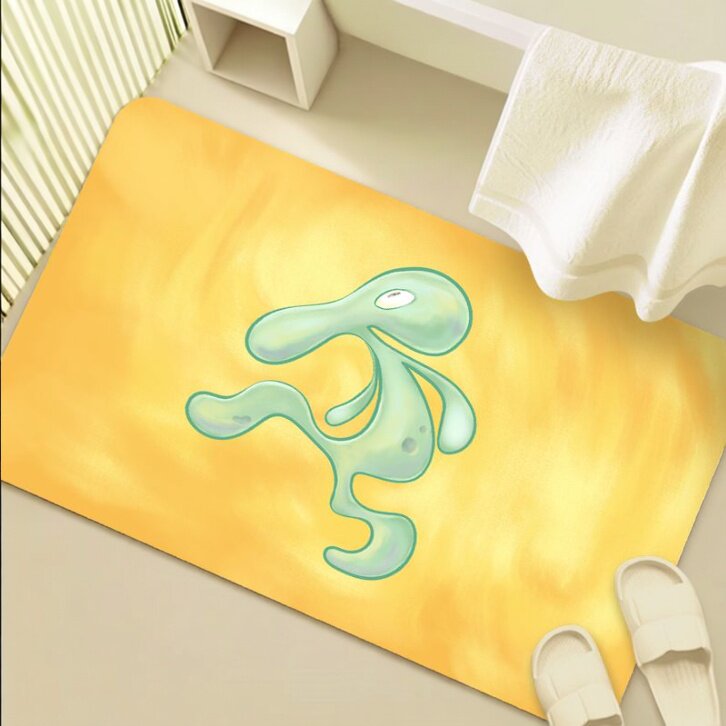 卫生间海绵宝宝浴室吸水防滑垫卡通家用软硅藻泥厕所进门速干地垫