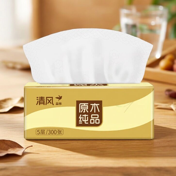 清风餐纸家用餐巾纸巾纸抽卫生纸实惠面巾纸擦手纸88vip2元抽纸