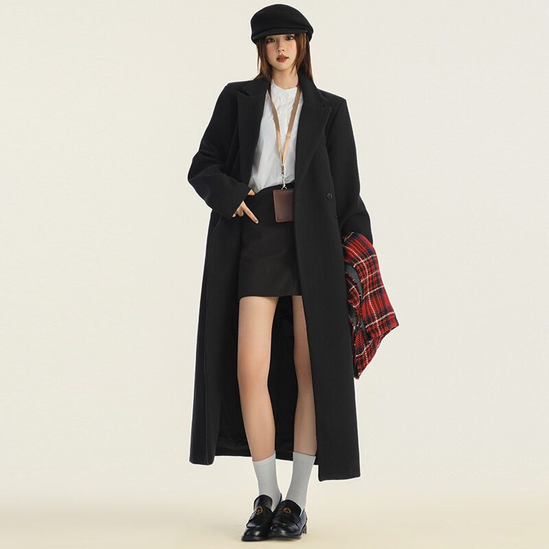新品!2026秋季|高级感气质黑色灰色西装毛呢外套羊毛