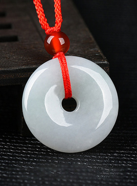 天然正品缅甸A货保真翡翠平安扣吊坠冰种玉石保平安玉佩挂件玉器