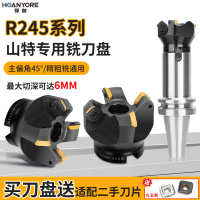 铣刀盘R245-050Q22-12L-4T加工中心铣刀山特专用铣刀盘45度铣刀盘