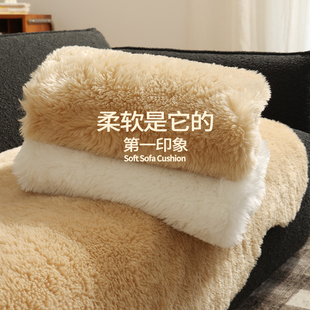 异形沙发垫冬季冬天保暖毛绒轻奢高级感坐垫冬款皮沙发防滑盖布巾