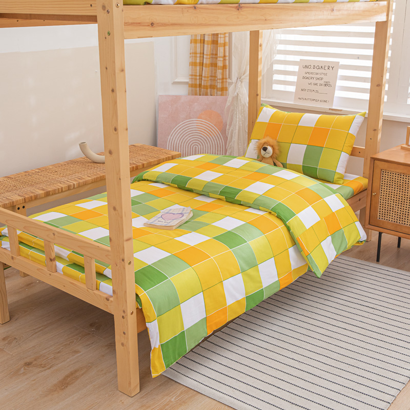 学校专用宿舍纯棉三件套大学生初高中生棉花被褥六件套全棉被套