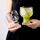 朗旭高颜值ins风宽口玻璃冷饮杯美式 咖啡果汁杯牛奶拿铁杯啤酒杯