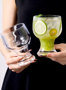 朗旭高颜值ins风宽口玻璃冷饮杯美式咖啡果汁杯牛奶拿铁杯啤酒杯