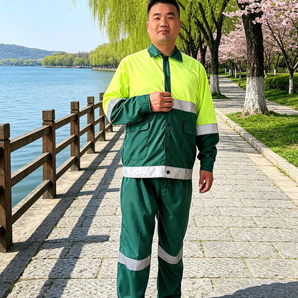 环卫工作服套装男夏季长袖反光条市政保洁园林绿化物业工装透气