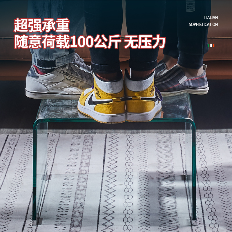 边桌热弯钢化玻璃茶几两层三层床头柜沙发小边桌角几阳台飘窗桌子