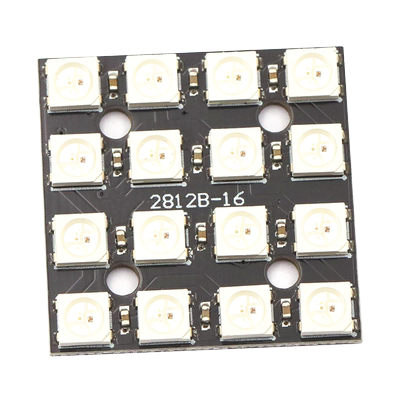 WS2812B-4*4位彩色 RGB 全彩驱动板模块16位彩灯开发板LED模块