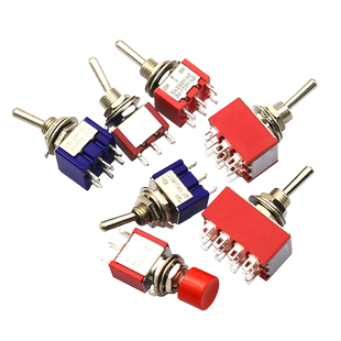 钮子开关扭子纽摇头摇臂拨动拔动MTS-102自复位202两二档三档摇杆