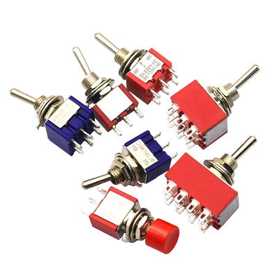 钮子开关三档拨动自复位摇臂开关