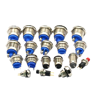 8mm 12mm金属按钮防水按钮2A 36V开关器16mm汽车喇叭门铃汽车改装