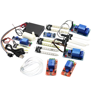 土壤湿度传感器湿度计检测模块自动浇水智能小车 DIY浇花水泵套件