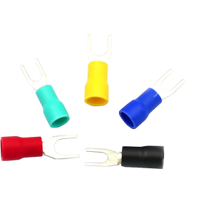 冷压接线端子SV3.5叉形U型Y型绝缘插片插簧连接器接头SV1.25铜头