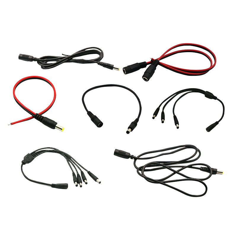 12V母头线公头5.5*2.1连接线插头监控DC电源线接头24V dc一分二