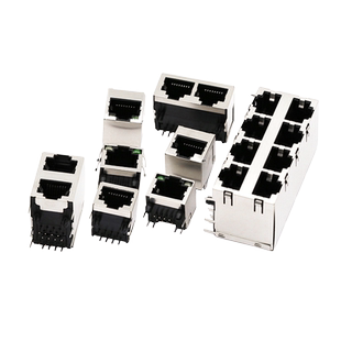 RJ45网络插座 网线网口接口8P 8C 铜壳水晶头座母座立式带屏蔽