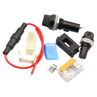 玻璃保险丝管套座5X20 熔断器带线底座BLX-A保险管盒子FUSE带弹簧