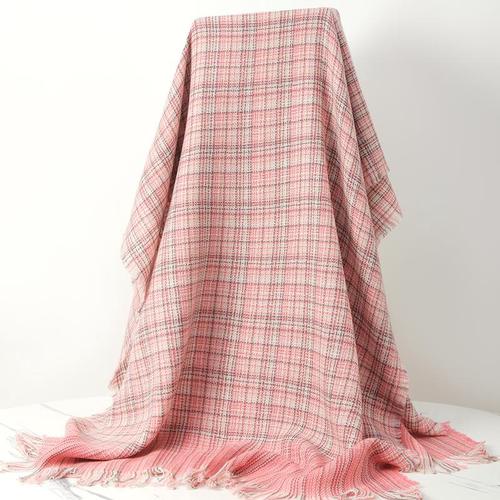 小香风轻缩绒澳毛粗纺厚款80**200时尚设计款围巾轻缩绒澳毛披肩