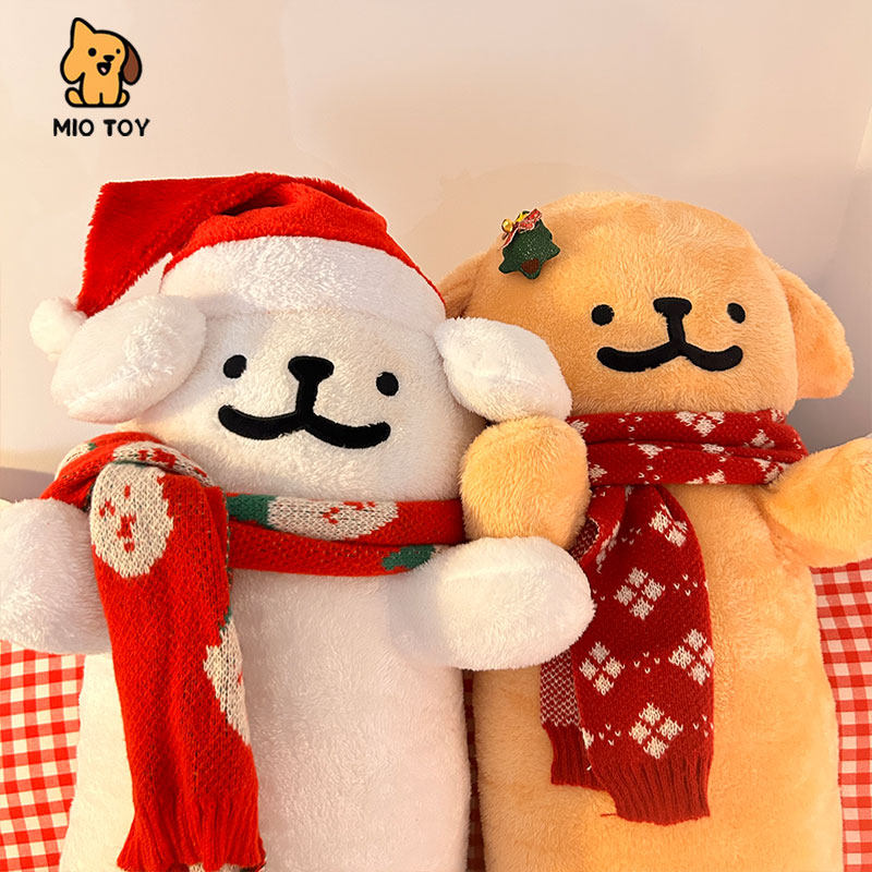 圣诞节装饰布置长条抱枕睡觉可爱公仔娃娃毛绒大玩偶送男女生礼物
