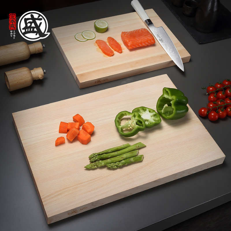 三本盛方形桧木寿司商用整木菜板