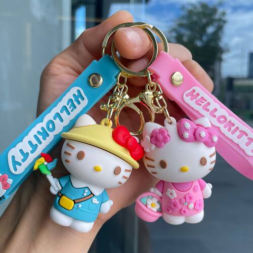 HelloKitty可爱卡通凯蒂猫钥匙扣包包挂件汽车钥匙链抓娃机小礼品