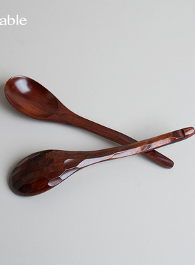 Hitable木勺家用木头勺子盛粥勺汤勺木制甜品勺