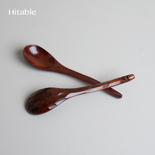 Hitable木勺家用木头勺子盛粥勺汤勺木制甜品勺