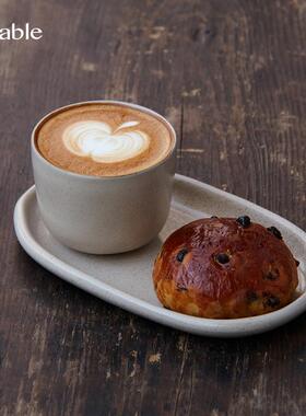 Hitable大耳朵手握杯陶瓷咖啡杯复古简约茶杯日料餐厅摆台水杯