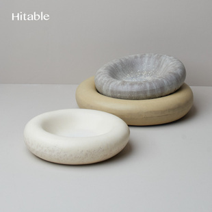 Hitable甜甜圈皿创意圆嘟嘟盘子陶瓷甜点盘餐厅可爱深窝盘子