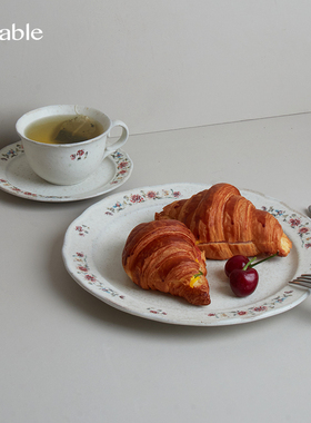 Hitable Grandma’s系列花边浅盘复古田园陶瓷盘日常早餐盘点心盘