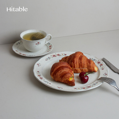 Hitable Grandma’s系列花边浅盘复古田园陶瓷盘日常早餐盘点心盘