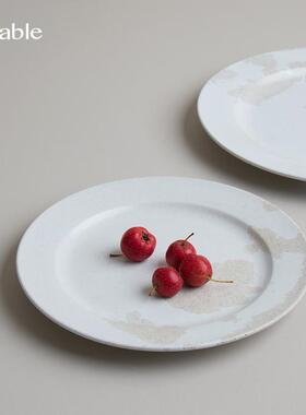 Hitable画布浅盘哑光创意陶瓷盘高级感餐厅精致骨碟复古平盘摆盘