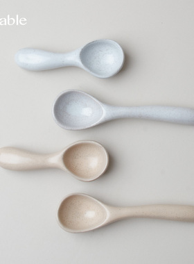 Hitable大耳朵陶瓷小勺子可爱调羹家用创意高颜值长柄汤勺匙羹