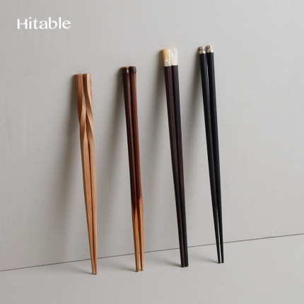 Hitable筷子家用筷家庭装竹筷子商用高档木筷轻奢高级感