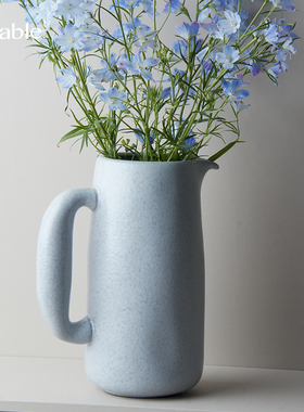 Hitable大耳朵花器摆件花瓶家用双用陶瓷耐热装水壶加厚大容量