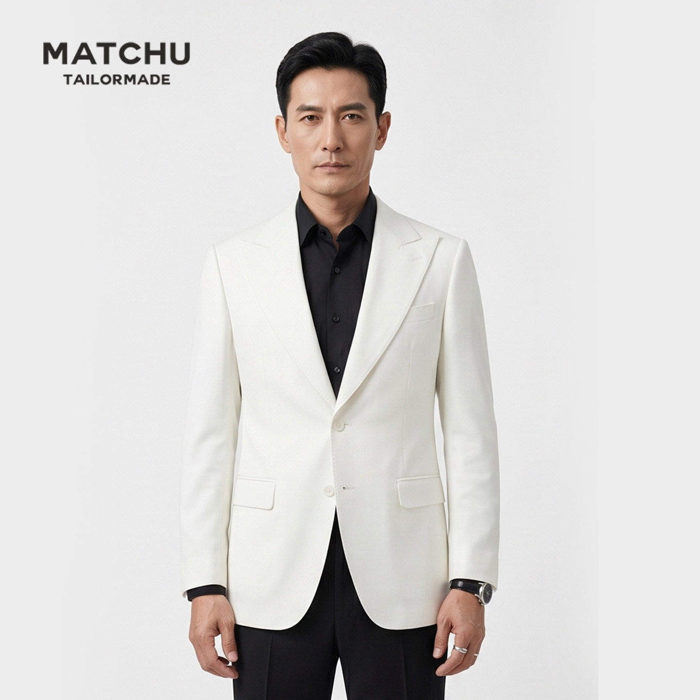 码尚定制总裁黑金桑蚕丝羊毛单西男士商务婚庆西装外套【定制款】