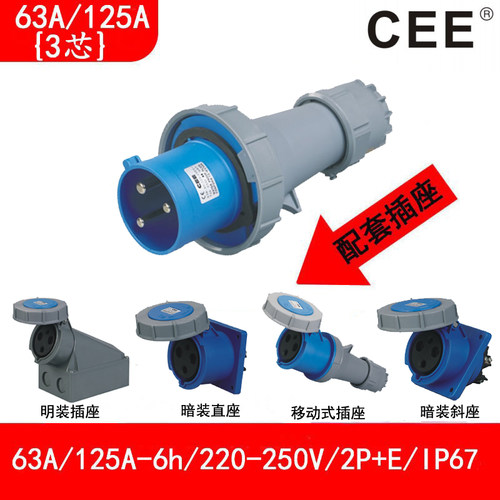 CEE63A检修箱插座配插头TYP-0332
